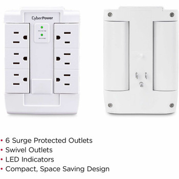 CyberPower CSB600WS Essential 6 - Outlet Surge with 900 J CSB600WS