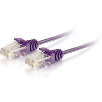 C2G 3ft Cat6 Snagless Unshielded (UTP) Slim Ethernet Cable - Cat6 Network Patch Cable - PoE - Purple 01181
