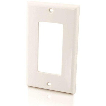 C2G Decorative Style Single Gang Wall Plate - White 03725