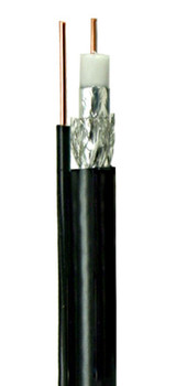 Perfect Vision Single RG6 Coax with Ground, Solid Copper, DIRECTV Approved, Black, 1000ft