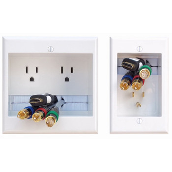 PowerBridge TWO-PRO-6 Cable Management System with Dual Power for Wall-Mounted TVs