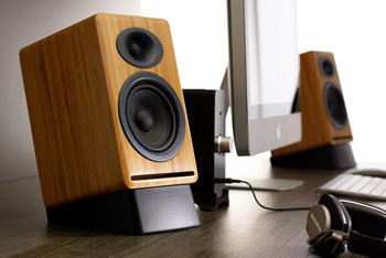 Audioengine P4 Passive Bookshelf Speakers with Natural Bamboo (Pair)