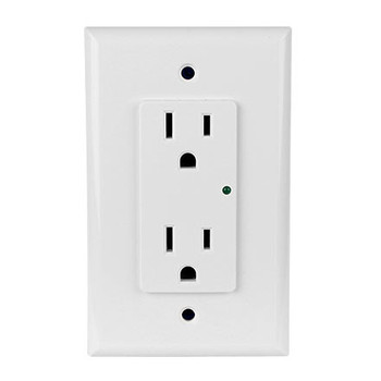 ELE9020 In-Wall Single Gang Surge Protector 1800 Joules (White) - Front View ELE9020 In-Wall Single Gang Surge Protector 1800 Joules (White) - Front View