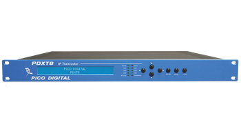 PDXT8 Pico Digital 8 Stream HD/SD IP Transcoder for MPEG-2/4 H.264 - Front PDXT8 Pico Digital 8 Stream HD/SD IP Transcoder for MPEG-2/4 H.264 - Front