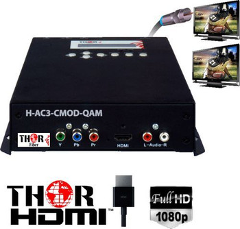 Thor H-AC3-CMOD-QAM 1-Channel Compact HDMI to QAM Encoder Modulator with Dolby AC3 - HDCP compliant