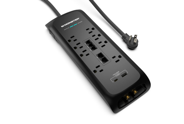 MONSTER POWER ME-5005 Power Strip Surge 8 Ac 1 Usb-C 1 Usb-A Black ME-5005