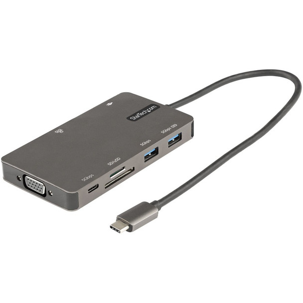 StarTech.com USB C Multiport Adapter, HDMI 4K 30Hz or VGA, 5Gbps USB 3.0 Hub (USB A / USB C Ports), 100W Power Delivery, SD/Micro SD, GbE DKT30CHVSDPD