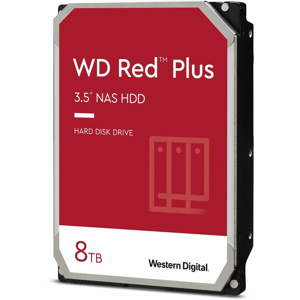 WD Red Plus WD80EFPX 8 TB Hard Drive - 3.5" Internal - SATA (SATA/600) - Conventional Magnetic Recording (CMR) Method WD80EFPX
