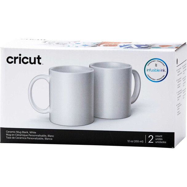 cricut Ceramic Mug Blank, White - 12 oz/340 ml (2 ct) 2007821