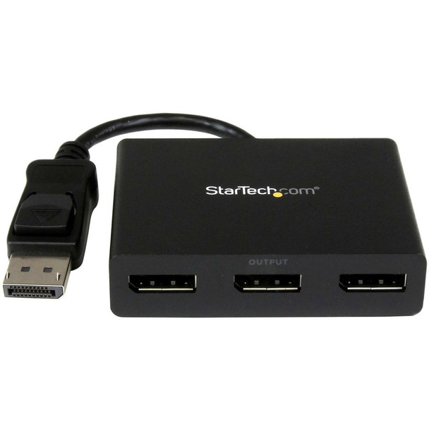 StarTech.com 3-Port DisplayPort 1.2 Splitter, DisplayPort to 3x DP Multi-Monitor Adapter, Dual 4K 30Hz and 1080p Computer MST Hub, Windows MSTDP123DP