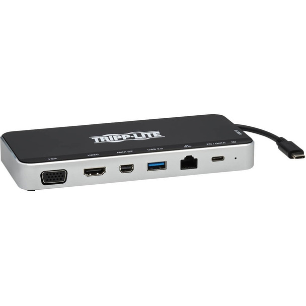 Tripp Lite by Eaton USB Dock, Triple Display - 4K HDMI & mDP, VGA, USB 3.x (5Gbps), USB-A/C Hub, GbE, 60W PD Charging U442-DOCK16-B