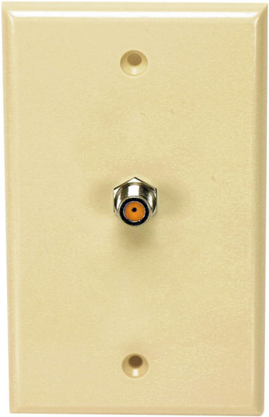 Perfect Vision WPSNPISC-05 Ivory Wall Plate with Single 3GHz F-81 Coax Connection