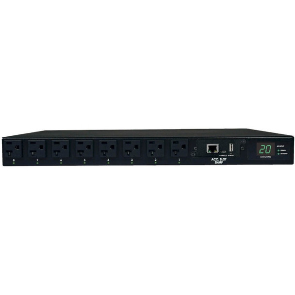 Tripp Lite by Eaton PDU 1.9kW Single-Phase Switched Automatic Transfer Switch PDU 2 120V L5-20P / 5-20P Inputs 16 5-15/20R Outputs 1U TAA PDUMH20ATNET