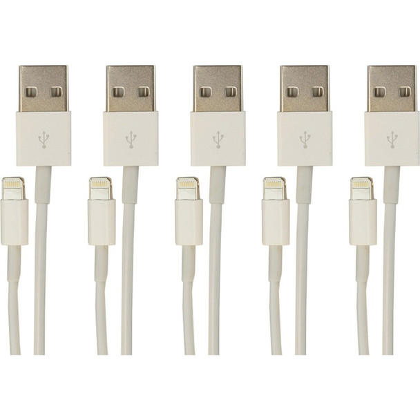 VisionTek Lightning to USB 1 Meter Cable White 5-Pack (M/M) 900759