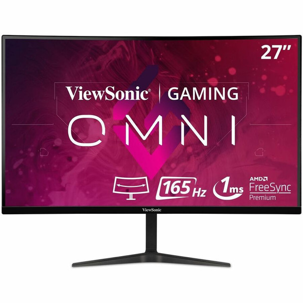 ViewSonic OMNI VX2718-2KPC-MHD 27 Inch Curved 1440p 1ms 165Hz Gaming Monitor with FreeSync Premium, Eye Care, HDMI and Display Port VX2718-2KPC-MHD
