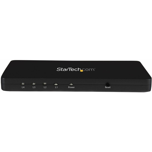 StarTech.com 4K HDMI Splitter - 4k 30Hz - 4 Port - Aluminum - Backward Compatible - HDMI Multi Port - HDMI Hub ST124HD4K