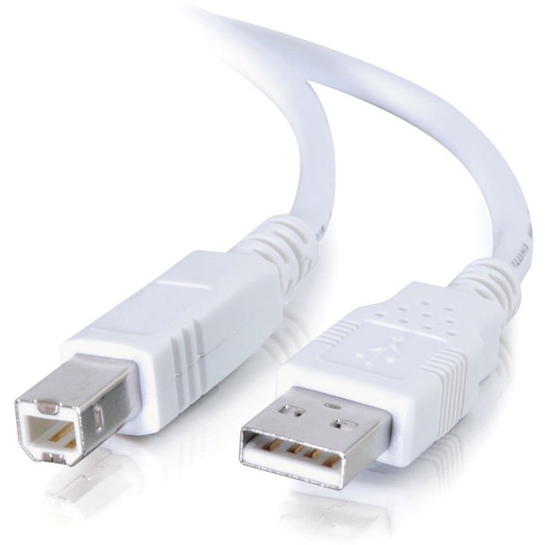 C2G 9.8ft USB to USB B Cable - USB A to USB B - USB 2.0 - White - M/M 13400