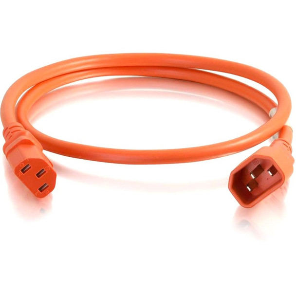 C2G 5ft Computer Power Extension Cord C14 to C13 - 14AWG 15A 250V - Orange 17548