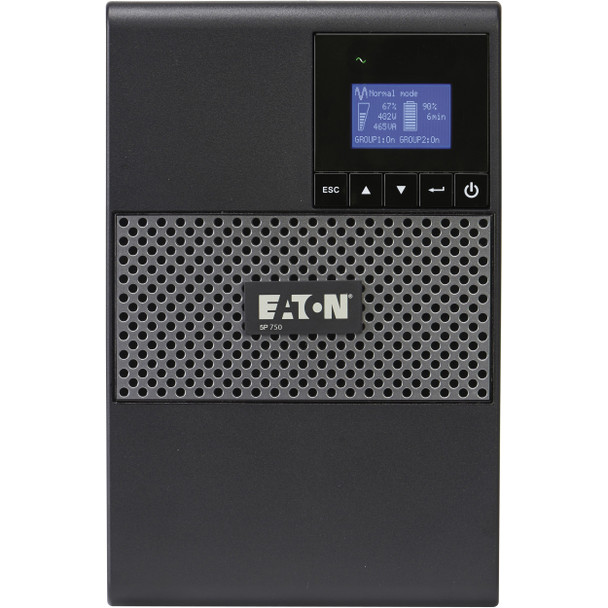 Eaton 5P UPS 750VA 600W 120V Line-Interactive UPS, 5-15P, 8x 5-15R Outlets, True Sine Wave, Cybersecure Network Card Option, Tower 5P750