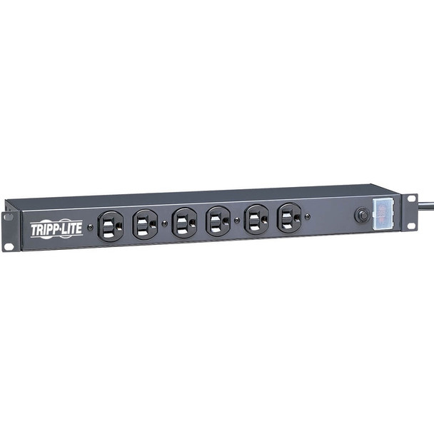 Tripp Lite by Eaton 1U Rack-Mount Network Server Power Strip, 120V, 15A, 6-Outlet (Front-Facing), 15 ft. (4.57 m) Cord RS-0615-F