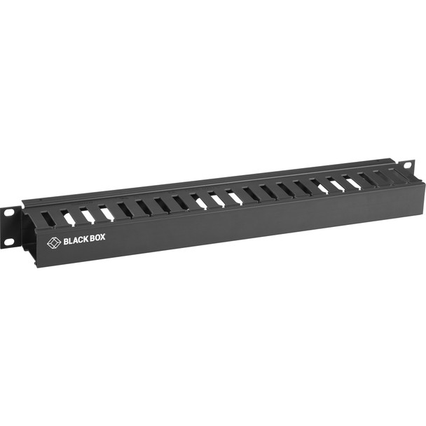 Black Box 1U 19" Horizontal Cable Manager, Finger Duct, Single-Sided, Black RMT100A-R4