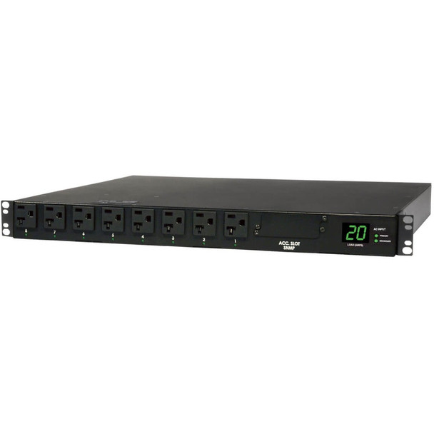 Tripp Lite by Eaton PDU 1.9kW Single-Phase Local Metered Automatic Transfer Switch PDU 2 120V L5-20P / 5-20P Inputs 16 5-15/20R Outputs 1U TAA PDUMH20AT