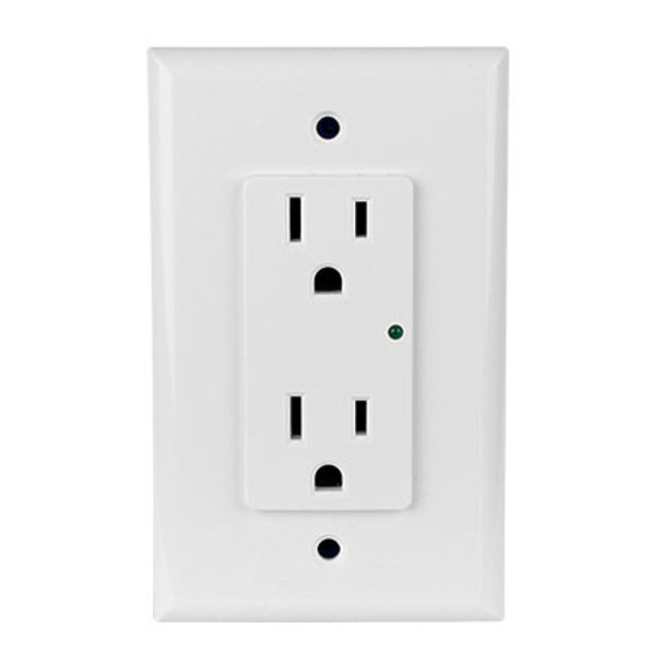 ELE9020 In-Wall Single Gang Surge Protector 1800 Joules (White) - Front View