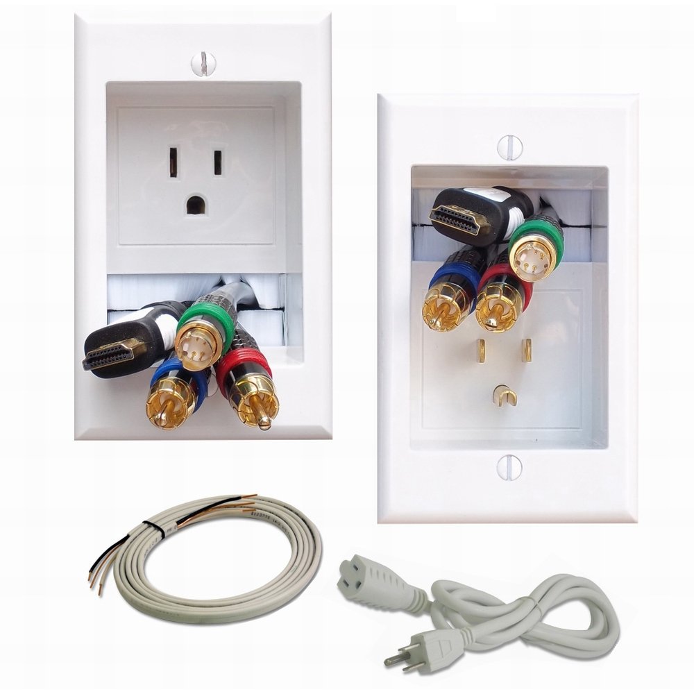 PowerBridge ONE-CK Recessed In-Wall Cable Management System with  PowerConnect for Wall-Mounted Flat Screen LED, LCD, and Plasma TVs 