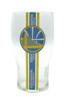 Golden State Warriors NBA Striped 20 Ounce Pub Beer Glass