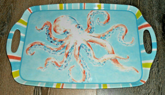 Octopus 32793 Rectangular Serving Tray w/ Handles Deep Sea Melamine 19 x 12