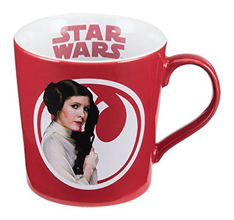 Vandor Star Wars Princess Leia 12 Ounce Ceramic Mug, Red/White