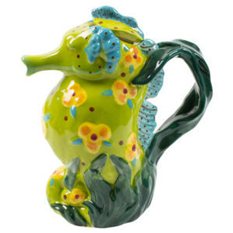 Blue Sky Clayworks Seahorse 8.5 x 5 x 9 Ceramic Teapot