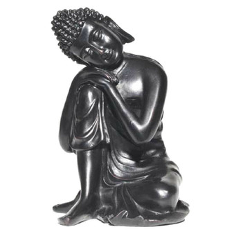 Buddha SFA131 Resting Relaxing Black Resin 7" H