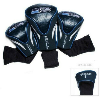Seattle Seahawks NFL Contour Golf Club Head Cover Set of 3 Embroidered Logo