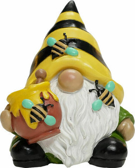 Honey Bee Gnome 15072 Indoor Outdoor 8" H Resin Garden Statuary