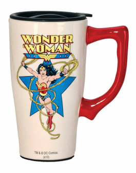 Wonder Woman Lasso of Truth Ceramic Coffee Tea Travel Mug Cup 18 oz 6.4" H