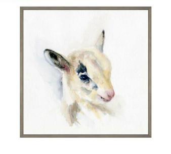Lamb Winter Joy Canvas Wall Art Paula J Lay 14X14 Rustic Drift Frame