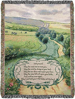 ManualWW Irish Proverb on Path Tapestry Throw Blanket 50 X 60 Cotton