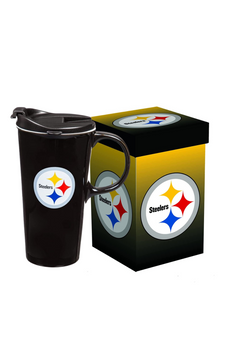Pittsburgh Steelers NFL Travel Latte Ceramic Coffee Cup Mug 17 oz Gift Boxed