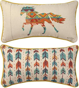 Manual Woodworkers SHSVHR Southwestern Vibes Horse Throw Pillow, 17 x 9 inch, Mu