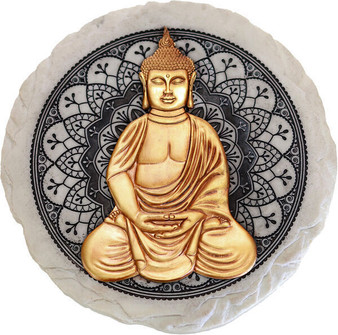 Meditating Buddha 13416 Stepping Stone 9.625" D Spoontiques