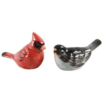 Cardinal Chickadee 41913 Holly and Ivy 3D Ceramic Salt & Pepper Set
