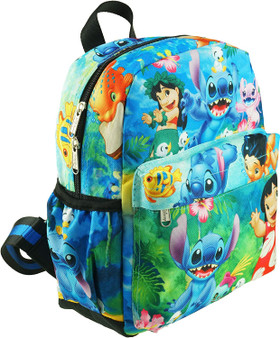 Disney Lilo and Stich Mini Backpack Purse Bag 12" H Angel Scrump Ducks