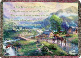 Emerald Valley Thomas Kinkade 50 x 60 Irish Traveling Blessing Jacquard Tapestry Throw Blanket USA