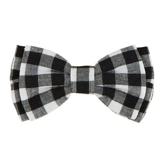 Flannel Black Buffalo Check Plaid G2841 Pet Collar Bow Tie 4 x 2.25"  SB Designs