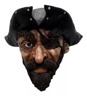 Pirate 26650 Eye Patch Beard Full Head Costume Latex Mask Cosplay Adult One Size