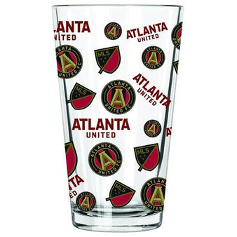 Atlanta United MLS 2865 All Over Graphic Logo 16 oz Pint Beer Glass
