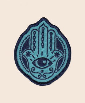 Hamsa Hand SFP038 Embroidered Iron On Patch Blue Turquoise USA