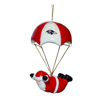 Baltimore Ravens NFL 2444 Skydiving Santa Ornament