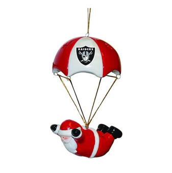Raiders Las Vegas Oakland NFL 2444 Skydiving Santa Ornament